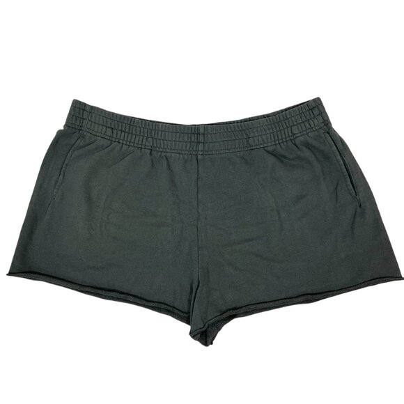Offline by Aerie Fleece Shorts Size XXL Dark Gray Gorpcore Goth Athleisure Cozy - Picture 1 of 8